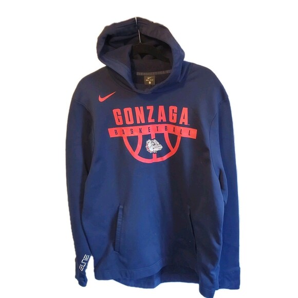 Nike Elite Gonzaga Bulldogs Mens Navy Blue Sz XL Therma Fit Hoodie Sweatshirt - Picture 1 of 12